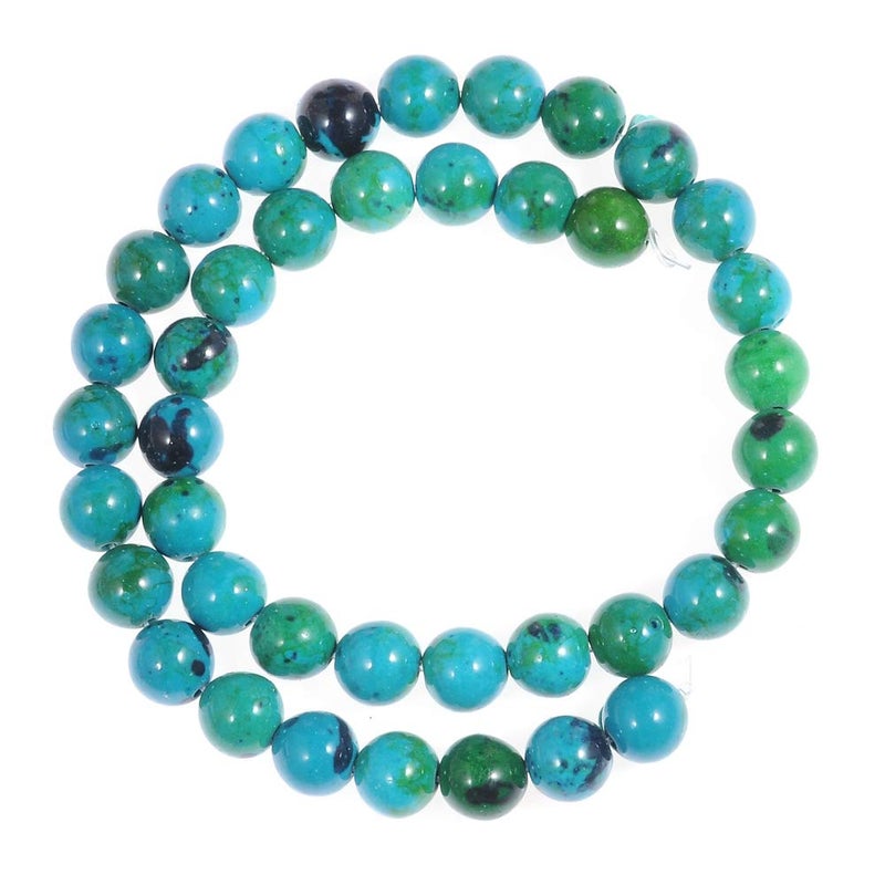 STAR LOONG Natural Stone Beads 6mm Chrysocolla Beads Gemstone Round Loose Beads Crystal Energy Stone Healing Power for Jewelry Making DIY,1 Strand 18" - Image 4